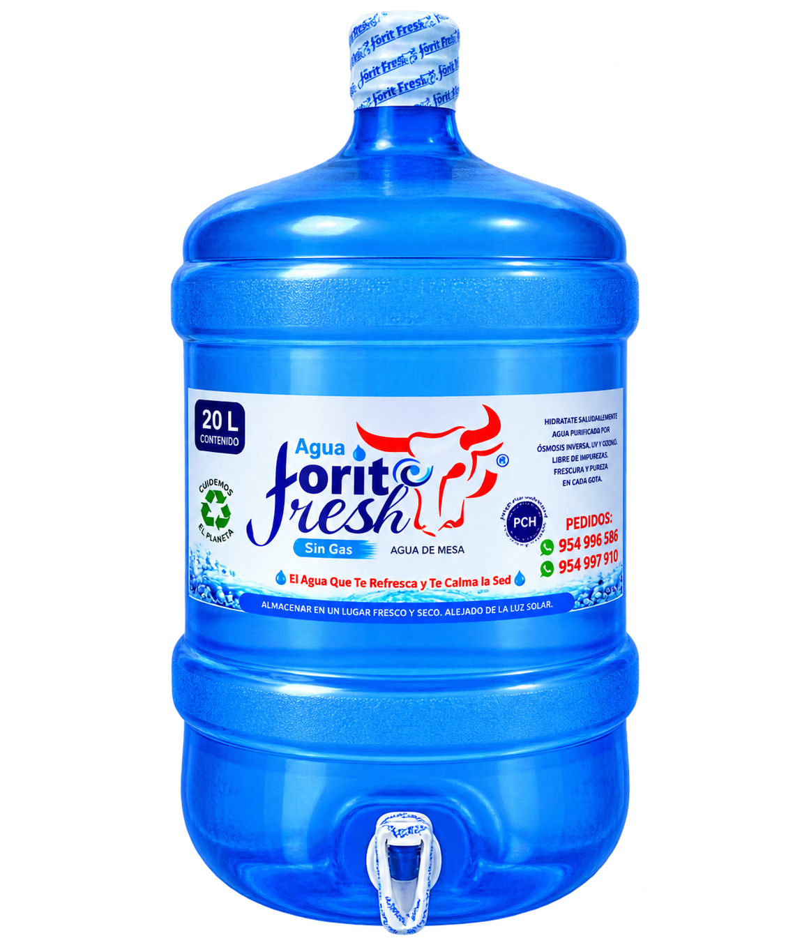 Bidón de Agua Torito Fresh 20 litros con caño dispensador